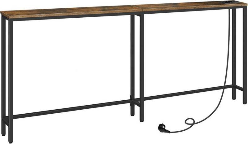 LuxusKollektion Konsolentisch Schmaler Konsolentisch mit Steckdosenleiste und Ladestation Vintage von LuxusKollektion