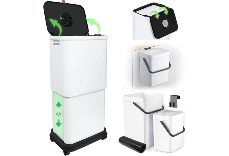 LuxusKollektion Küchenstuhl Mülleimer Geruchsdichter Küche 25-45L Rollen Mit Deckel Weiß 3pack LuxusKollektion Küchenstuhl Mülleimer Geruchsdichter Küche 25-45L Rollen Mit Deckel Weiß 3pack von LuxusKollektion