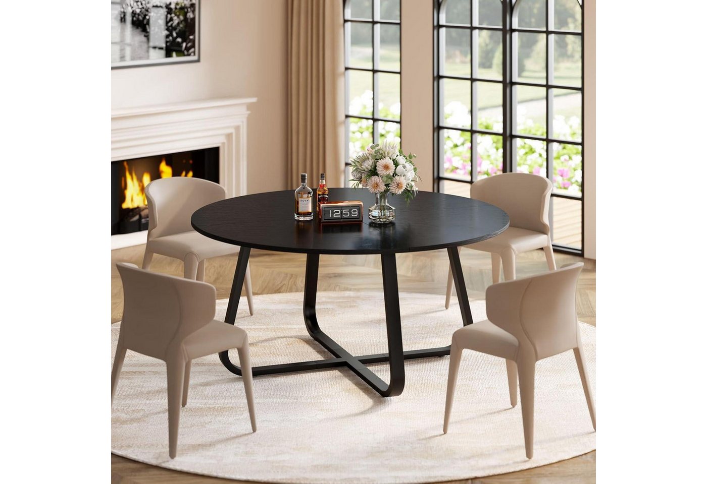 LuxusKollektion Küchentisch Esstisch Holz Metall Küchentisch 4 6 Personen 130×130×75cm Schwarz LuxusKollektion Küchentisch Esstisch Holz Metall Küchentisch 4 6 Personen 130×130×75cm Schwarz von LuxusKollektion