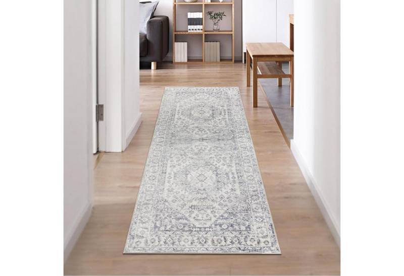 Famibay Läufer Rutschfester Teppichläufer Vintage-Stil 65x180cm Lila Grau Waschbar von Famibay