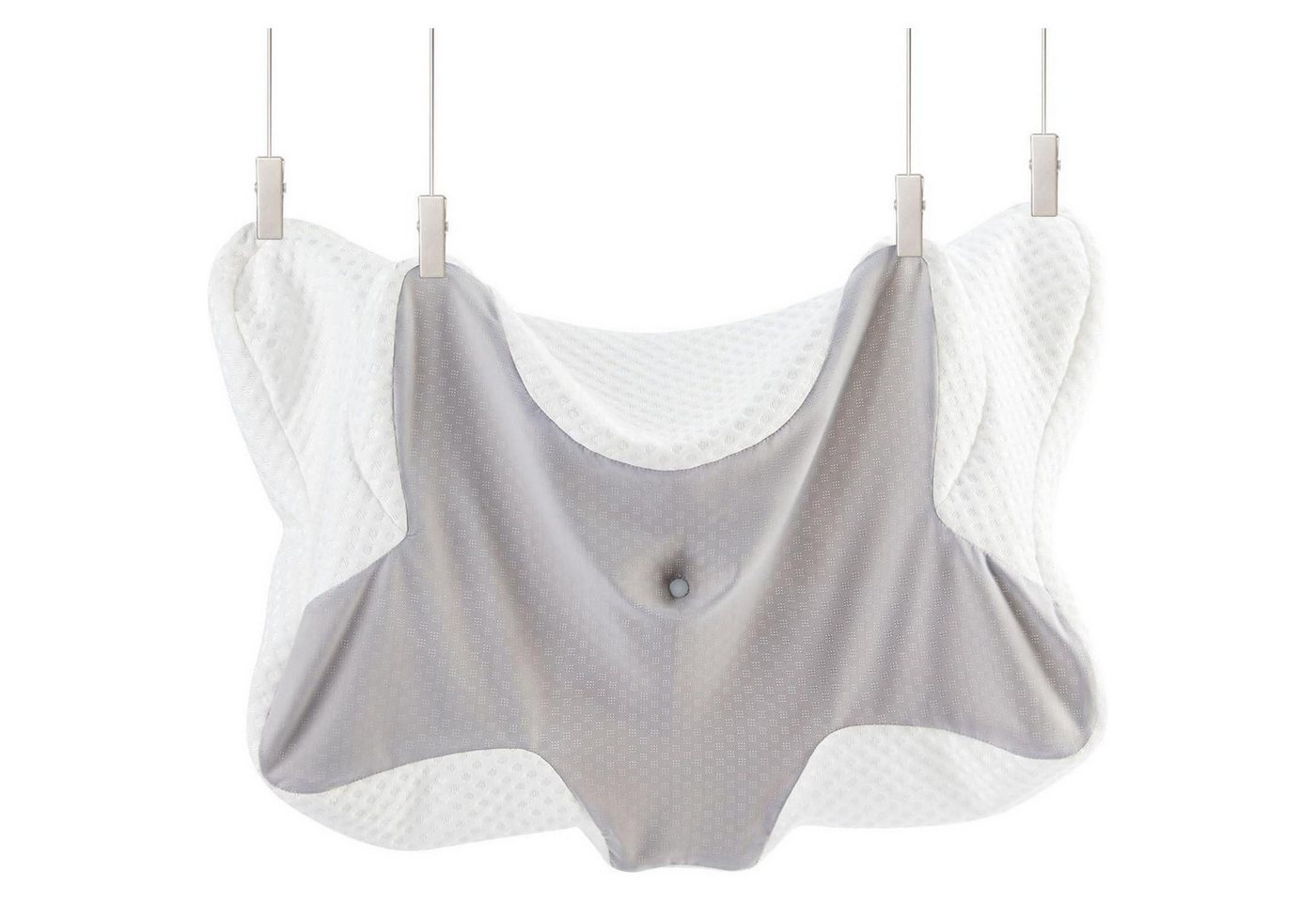 LuxusKollektion Lagerungskissen Kissenbezug Nackenstützkissen KH1067 66x37x13cm Grau von LuxusKollektion