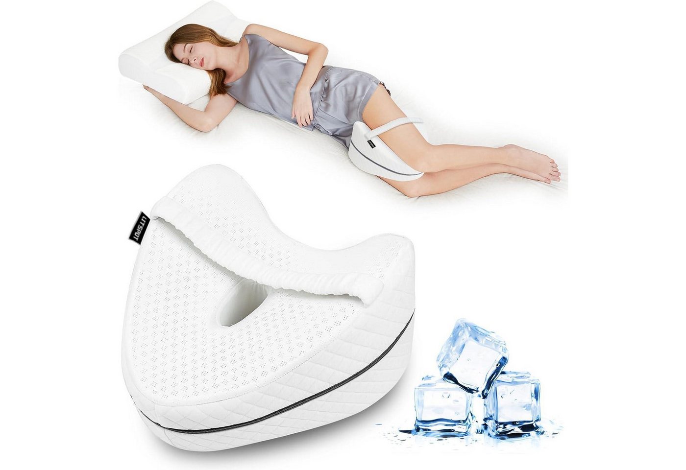 LuxusKollektion Lagerungskissen Kniekissen Memoryschaum Seitenschläfer Weiß Punkte mit Band LuxusKollektion Lagerungskissen Kniekissen Memoryschaum Seitenschläfer Weiß Punkte mit Band von LuxusKollektion