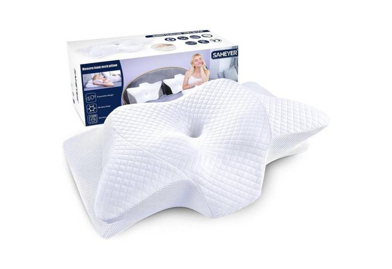 LuxusKollektion Lagerungskissen Nackenkissen Memory Foam Nackenstützkissen Weiß 60 x 35,5 x 10 13CM von LuxusKollektion