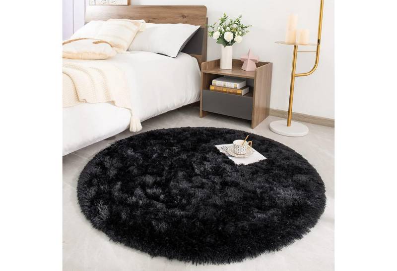 LuxusKollektion Langflor-Teppich Rundteppich Plüsch Kinderteppich Mädchen Schwarz 200 x 200 cm LuxusKollektion Langflor-Teppich Rundteppich Plüsch Kinderteppich Mädchen Schwarz 200 x 200 cm von LuxusKollektion