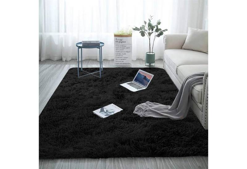 LuxusKollektion Langflor-Teppich Teppich Batik Langflor Area Schwarz 120 x 200 cm Rechteckig LuxusKollektion Langflor-Teppich Teppich Batik Langflor Area Schwarz 120 x 200 cm Rechteckig von LuxusKollektion