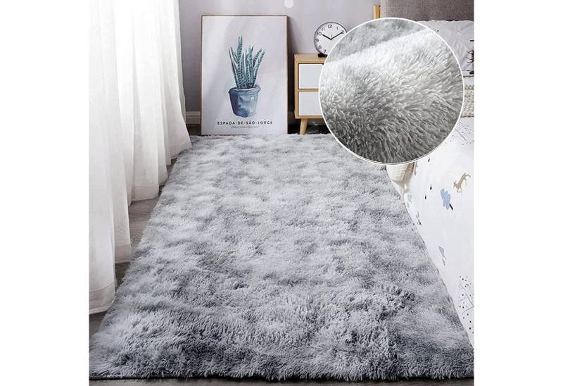 LuxusKollektion Langflor-Teppich Teppich Shaggy Langflor Rutschfest Kinder Grau Weiß 80*120cm LuxusKollektion Langflor-Teppich Teppich Shaggy Langflor Rutschfest Kinder Grau Weiß 80*120cm von LuxusKollektion