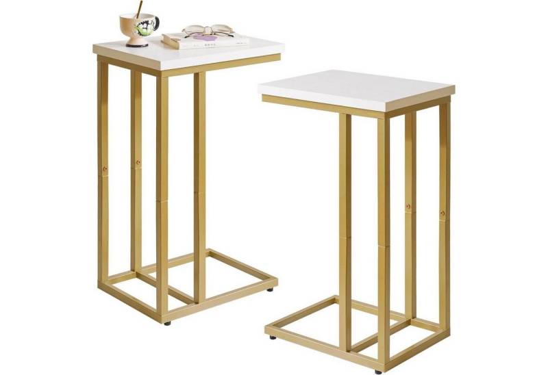LuxusKollektion Laptoptisch Beistelltisch 2er Set Laptop Sofa 2 Weiße und Goldene Beine LuxusKollektion Laptoptisch Beistelltisch 2er Set Laptop Sofa 2 Weiße und Goldene Beine von LuxusKollektion