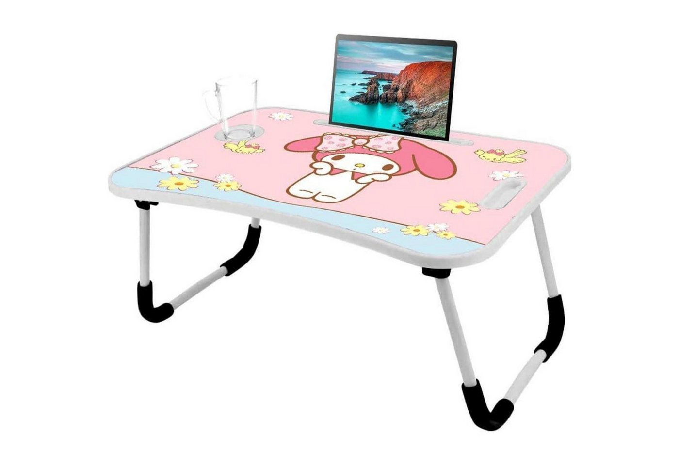 LuxusKollektion Laptoptisch Laptoptisch Betttablett Notebookständer Getränkeschlitz Rosa von LuxusKollektion