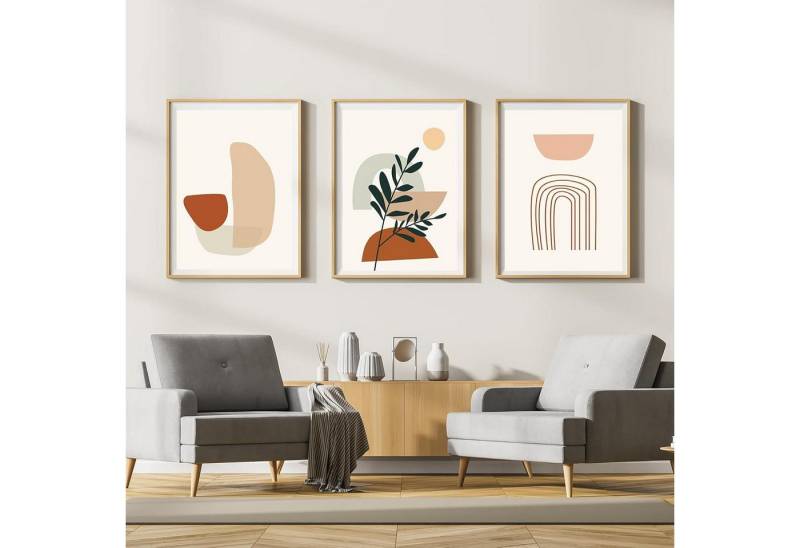 LYBOHO Leinwandbild Leinwand Bilder Moderne Abstrakt Kunstposter Wohnzimmer Boho 3er Set von LYBOHO