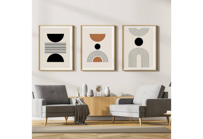 LYBOHO Leinwandbild Leinwand Bilder Moderne Abstrakt Kunstposter Wohnzimmer Set 3-teilig von LYBOHO