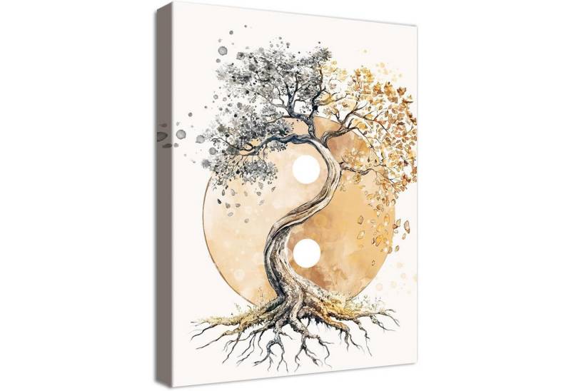 LuxusKollektion Leinwandbild Leinwandbild Baum des Lebens Yin 30L x 40B cm Baum des Lebens Yin Yang von LuxusKollektion