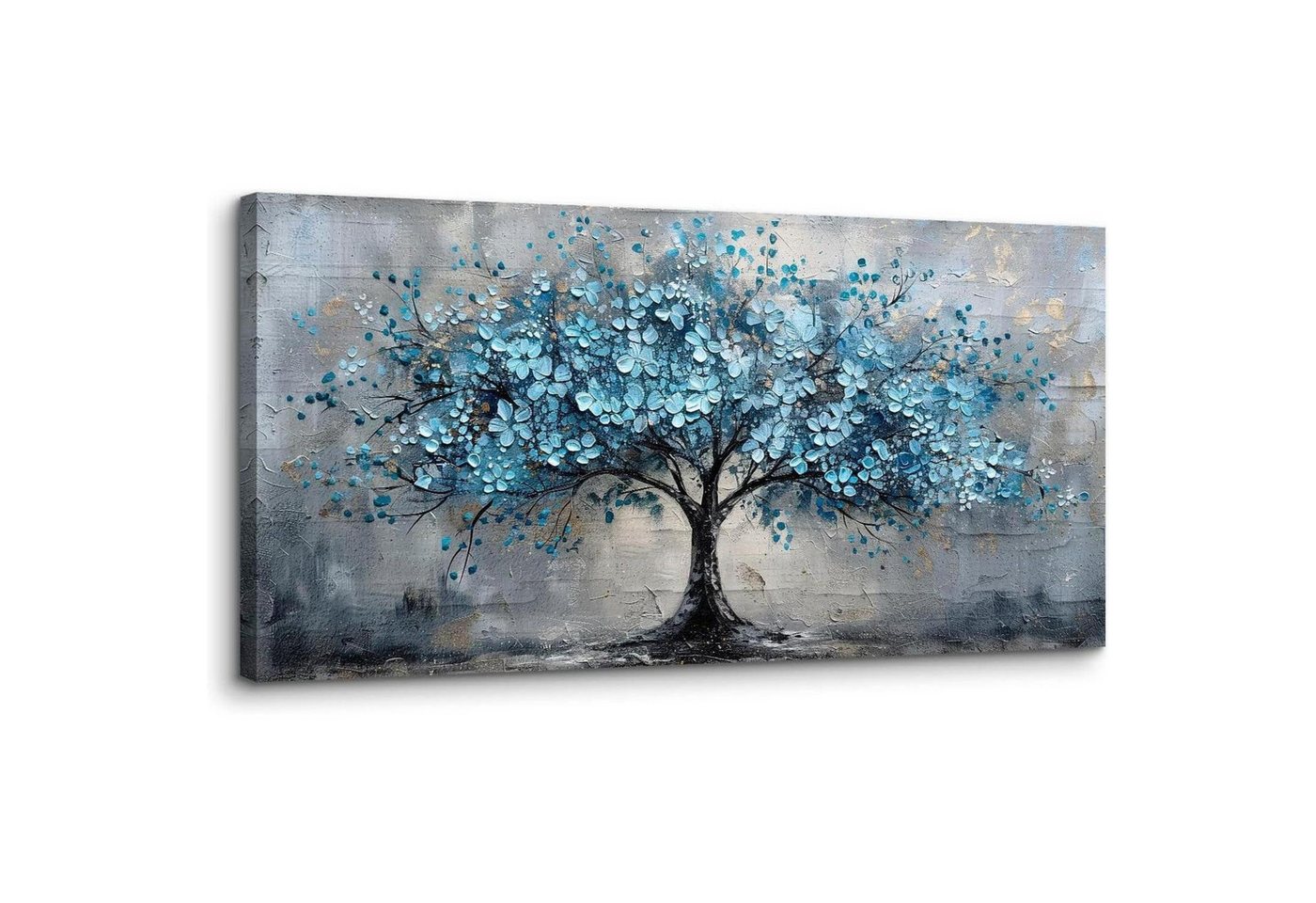 LuxusKollektion Leinwandbild Leinwandbild Blumen Baum Kunstdruck Blauer Blumen Baum 100L x 50B cm LuxusKollektion Leinwandbild Leinwandbild Blumen Baum Kunstdruck Blauer Blumen Baum 100L x 50B cm von LuxusKollektion