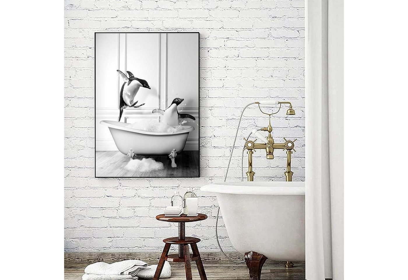 LuxusKollektion Leinwandbild Leinwandbild Hochlandrind Badewanne Badezimmer QE2 70L x 100B cm LuxusKollektion Leinwandbild Leinwandbild Hochlandrind Badewanne Badezimmer QE2 70L x 100B cm von LuxusKollektion