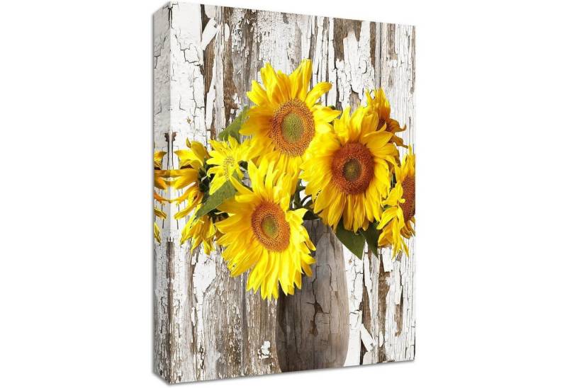 LuxusKollektion Leinwandbild Leinwandbild Sonnenblume Vase 30L x 40B cm Gelbe Sonnenblume in Vase LuxusKollektion Leinwandbild Leinwandbild Sonnenblume Vase 30L x 40B cm Gelbe Sonnenblume in Vase von LuxusKollektion