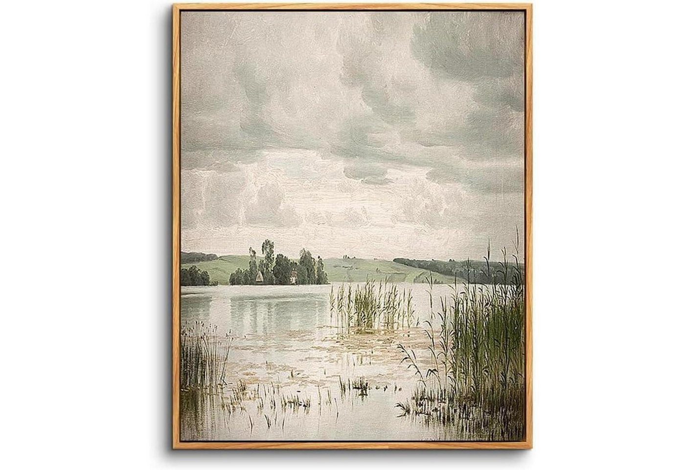 LuxusKollektion Leinwandbild Leinwandbild Vintage Holzrahmen Esrumsee-Rahmen Holz 60L x 40B cm von LuxusKollektion