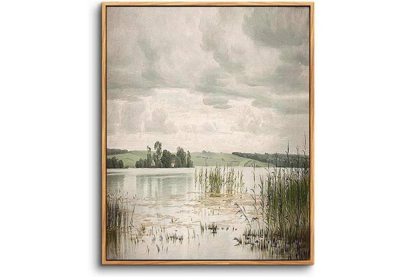 LuxusKollektion Leinwandbild Leinwandbild Vintage Holzrahmen Esrumsee-Rahmen Holz 60L x 40B cm von LuxusKollektion