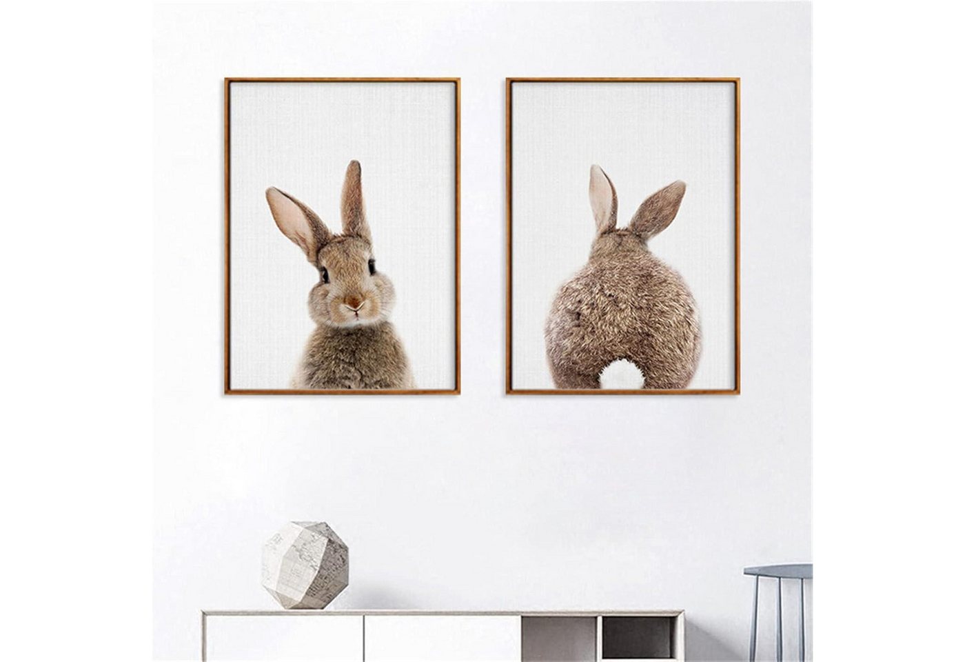 LuxusKollektion Leinwandbild Poster Kinderzimmer 2er Set Kaninchen 21x30cm 21x30cm A von LuxusKollektion