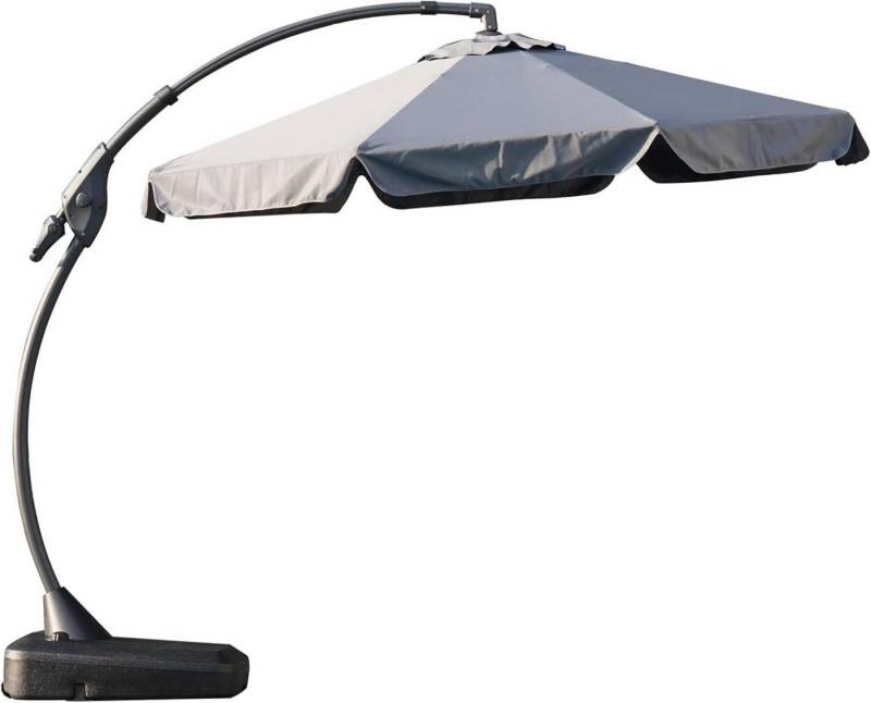 Grand patio Marktschirm Sonnenschirm 300cm mit Schirmständer und UV-Schutz UPF 50+ Grau von Grand patio