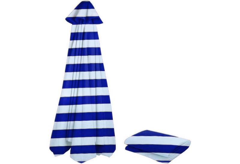 LuxusKollektion Marktschirm Sonnenschirm Ersatzbezug 3m 6 Streben 350 cm 8 streben Blau und Weiß von LuxusKollektion