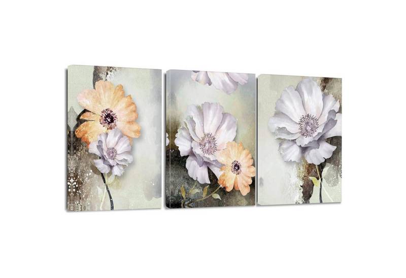 LuxusKollektion Mehrteilige Bilder Leinwandbilder 3teilig Blume Kunstdruck 30x40 cm Blume 30x40cm von LuxusKollektion