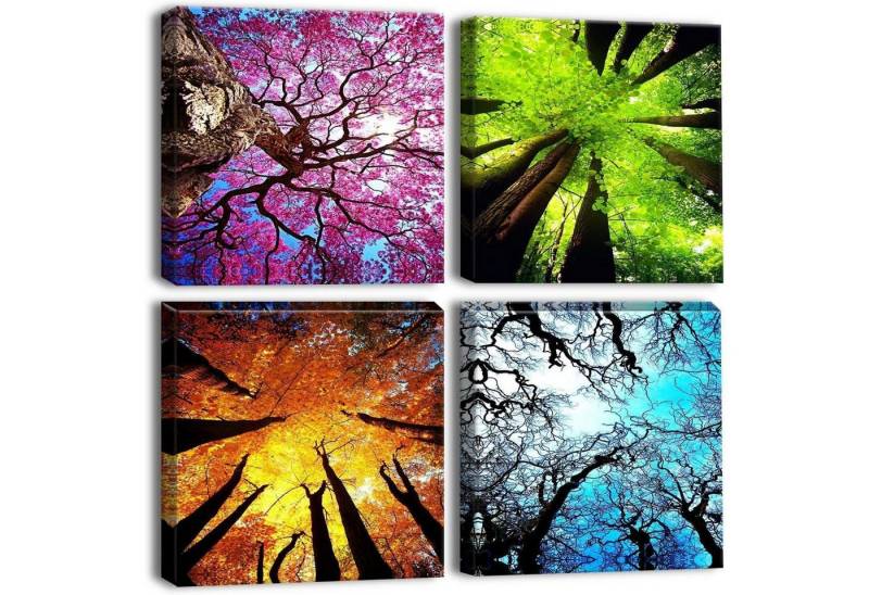 LuxusKollektion Mehrteilige Bilder Leinwandbilder 4 Teilig Kunstdruck Vier Jahreszeiten des Waldes LuxusKollektion Mehrteilige Bilder Leinwandbilder 4 Teilig Kunstdruck Vier Jahreszeiten des Waldes von LuxusKollektion