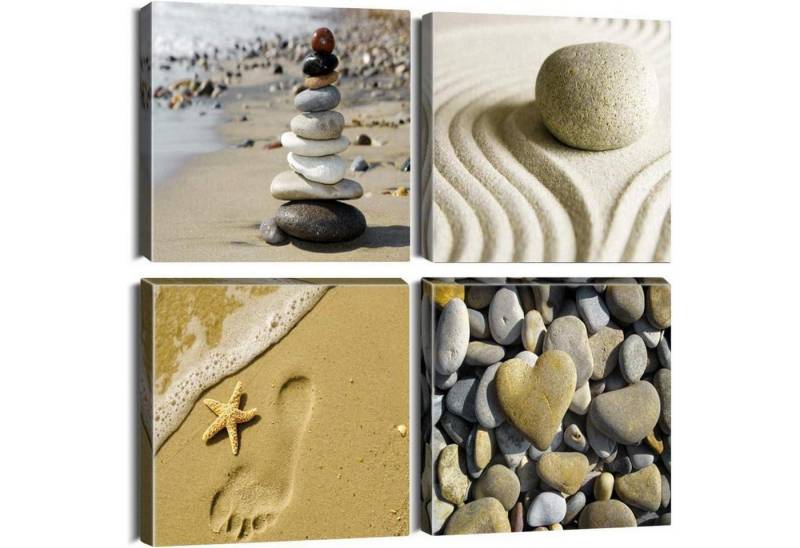 LuxusKollektion Mehrteilige Bilder Leinwandbilder 4 teilig Kunstdruck 30 x 30 cm Meer und Steine LuxusKollektion Mehrteilige Bilder Leinwandbilder 4 teilig Kunstdruck 30 x 30 cm Meer und Steine von LuxusKollektion