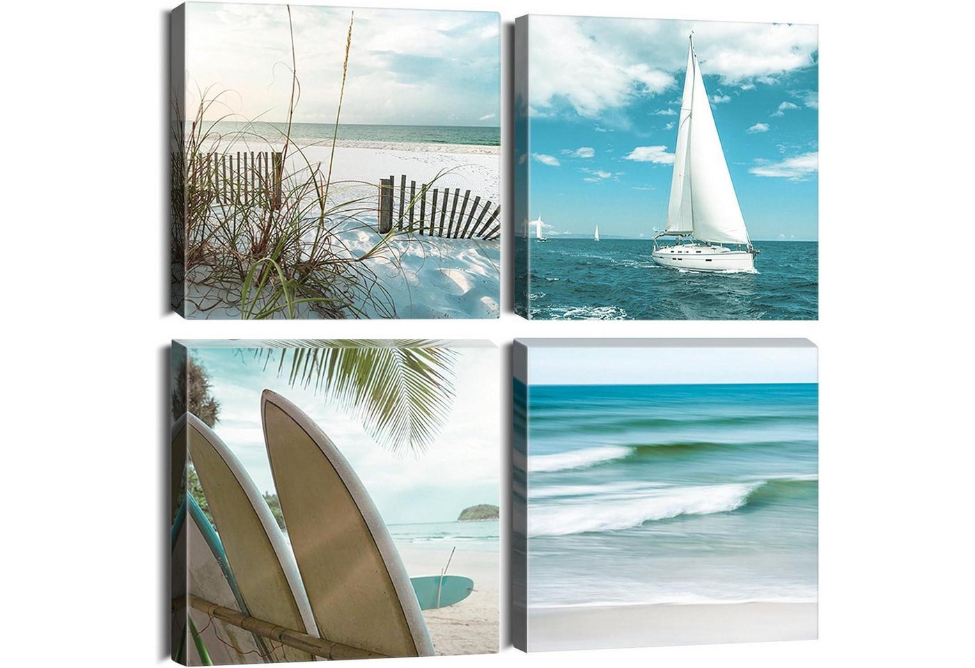 LuxusKollektion Mehrteilige Bilder Leinwandbilder 4teilig Kunstdruck Wohnzimmer 30x30cm Das Blaue Meer LuxusKollektion Mehrteilige Bilder Leinwandbilder 4teilig Kunstdruck Wohnzimmer 30x30cm Das Blaue Meer von LuxusKollektion