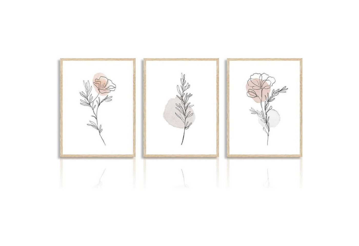 LuxusKollektion Mehrteilige Bilder Leinwandbilder Aquarell botanisch Blumen Beigefarbene Linie mit Blumen LuxusKollektion Mehrteilige Bilder Leinwandbilder Aquarell botanisch Blumen Beigefarbene Linie mit Blumen von LuxusKollektion