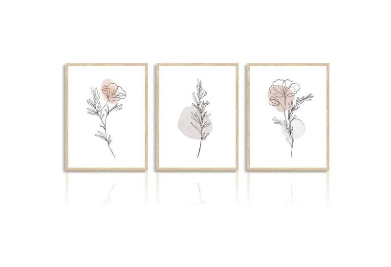 LuxusKollektion Mehrteilige Bilder Leinwandbilder Aquarell botanisch Blumen Beigefarbene Linie mit Blumen LuxusKollektion Mehrteilige Bilder Leinwandbilder Aquarell botanisch Blumen Beigefarbene Linie mit Blumen von LuxusKollektion