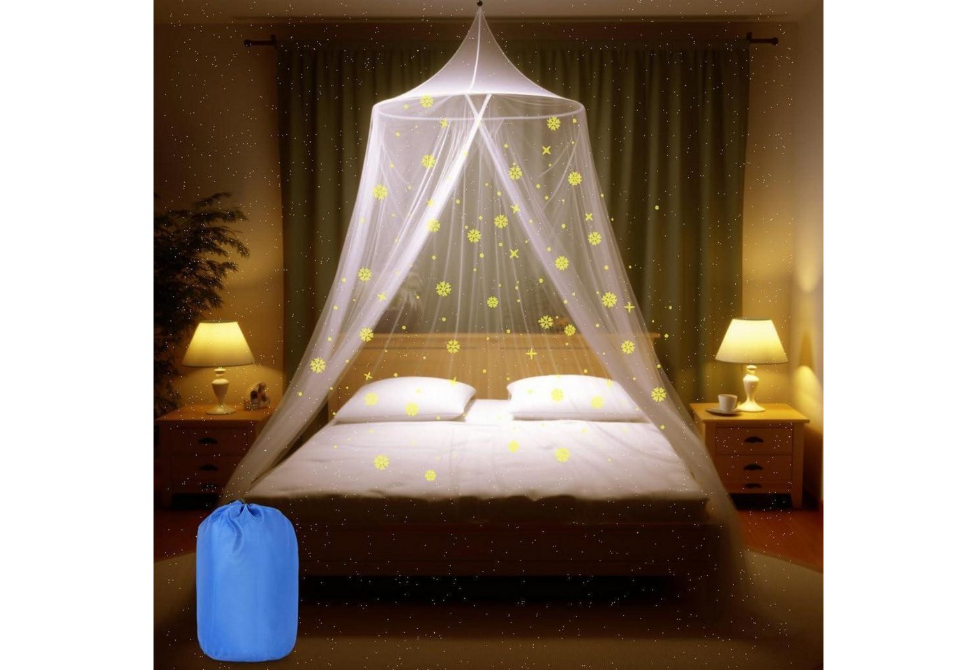 LuxusKollektion Moskitonetz Moskitonetz Betthimmel großes weißes Mädchen Schlafzimmer Deko Reise LuxusKollektion Moskitonetz Moskitonetz Betthimmel großes weißes Mädchen Schlafzimmer Deko Reise von LuxusKollektion