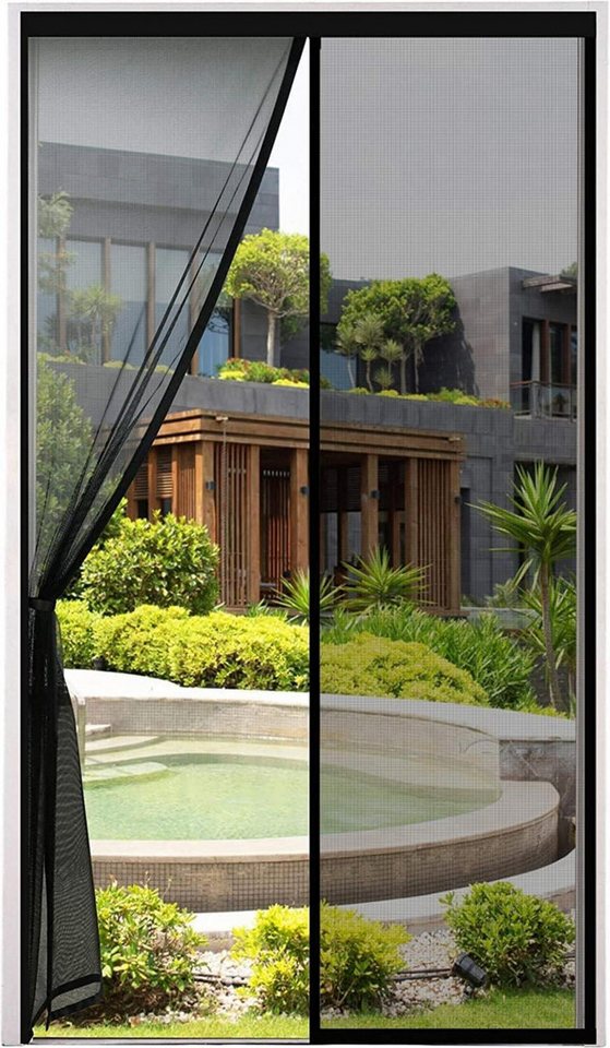 LuxusKollektion Moskitonetz Verdicktes Fliegengitter Tür Magnetvorhang Schwarz 90x220cm von LuxusKollektion