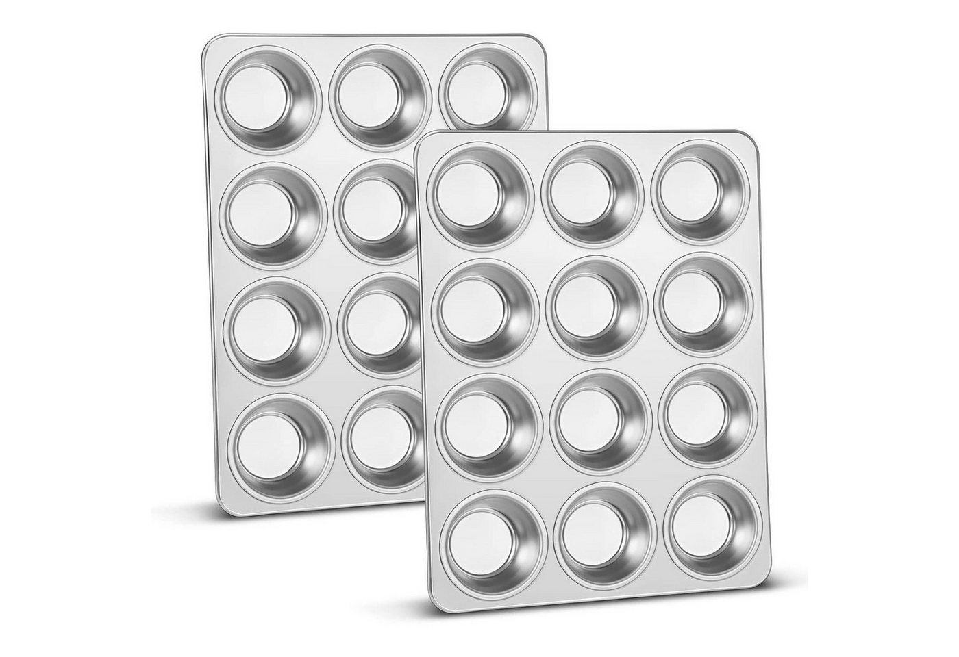 LuxusKollektion Muffinform Muffinform Muffinblech 12 Muffins 3cm Cupcakes Brownies 2 Edelstahl von LuxusKollektion