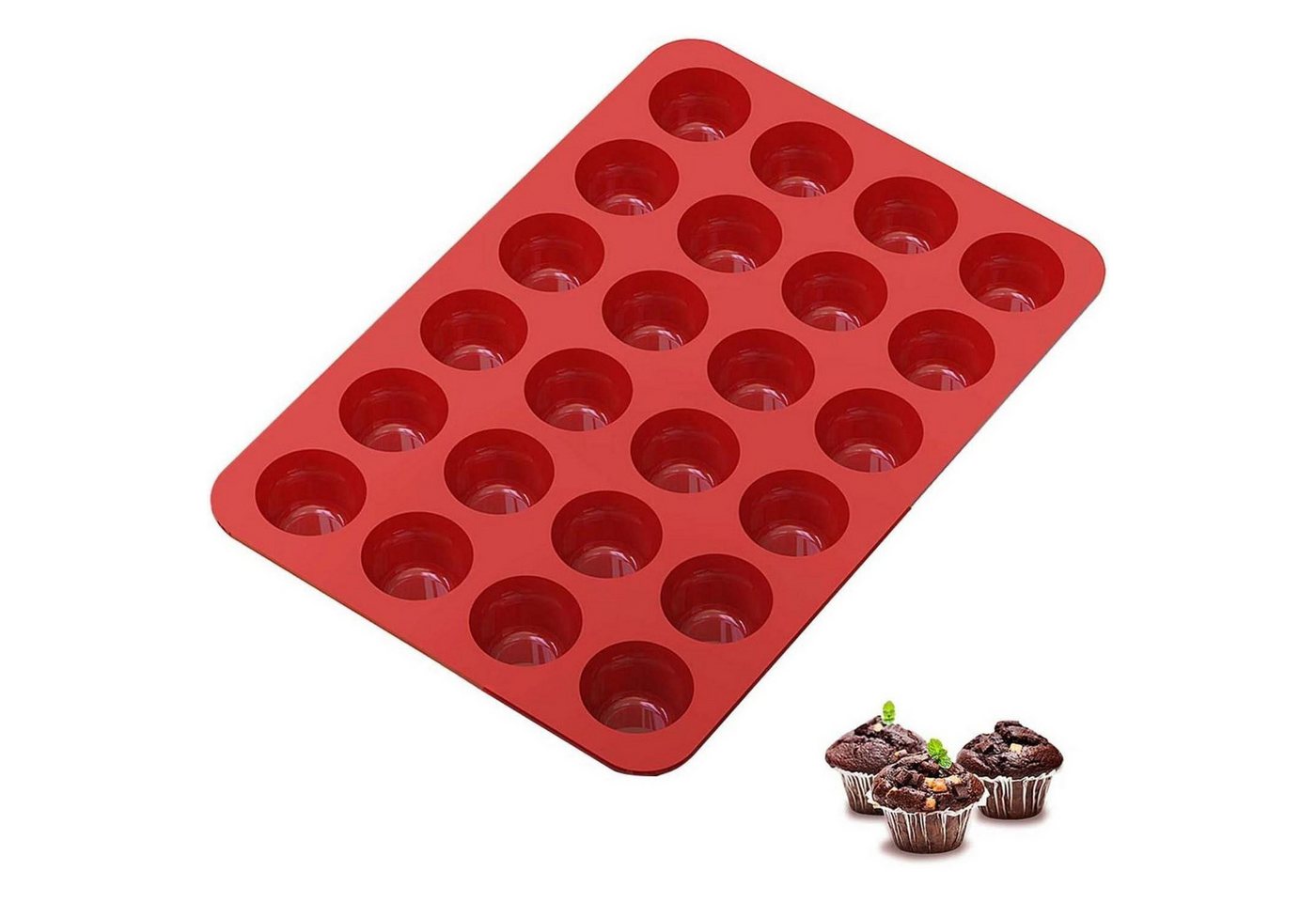 LuxusKollektion Muffinform Muffinform Silikon Mini 24 1 Stück Muffinform für 24 Muffins von LuxusKollektion