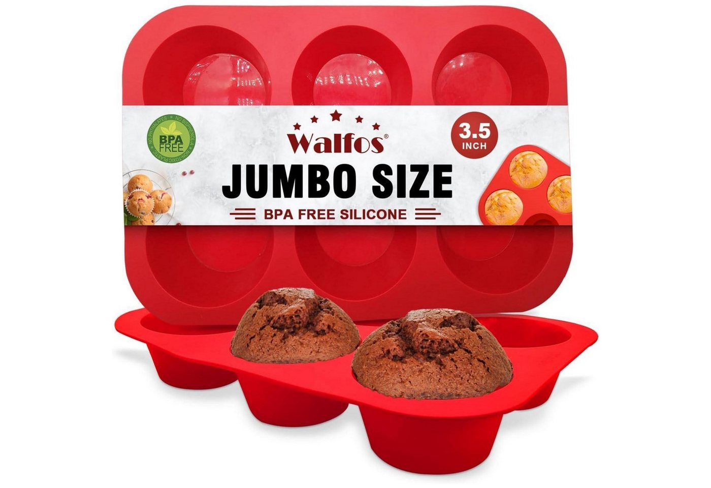 LuxusKollektion Muffinform Muffinform Silikon Texas Set 2 Stück 6 Tassen Jumbo Jumbo Muffinform von LuxusKollektion