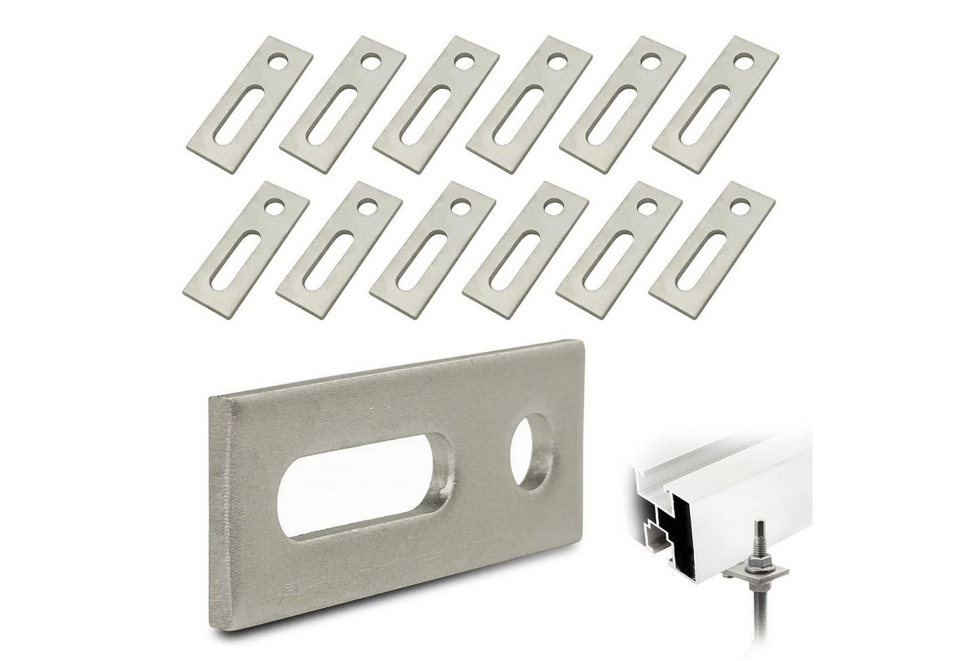 LuxusKollektion Multitool 12 Stück Stockschrauben Adapterplatte M10 Edelstahl Solarbefestigung von LuxusKollektion