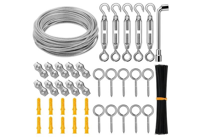 LuxusKollektion Multitool 30M 3mm Edelstahl Drahtseil mit ösen Kabelschloss PVC ummantelt von LuxusKollektion