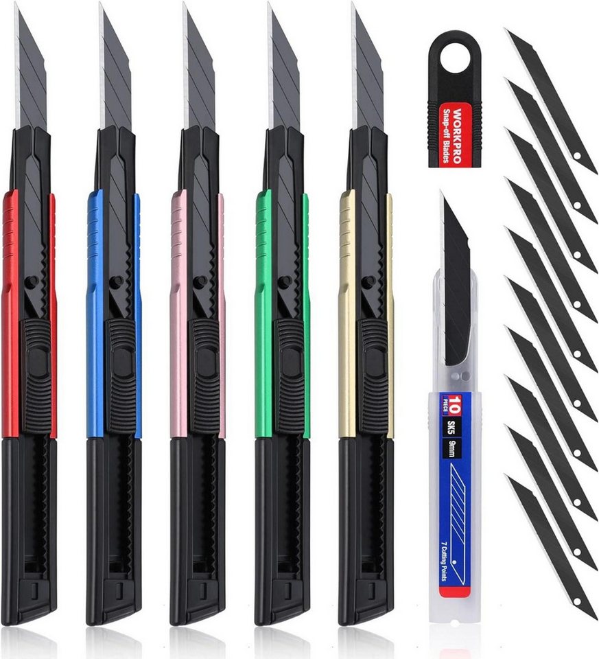 LuxusKollektion Multitool 5 Stück Cuttermesser Set 9mm Aluminium Abbrechklingen Teppichmesser LuxusKollektion Multitool 5 Stück Cuttermesser Set 9mm Aluminium Abbrechklingen Teppichmesser von LuxusKollektion