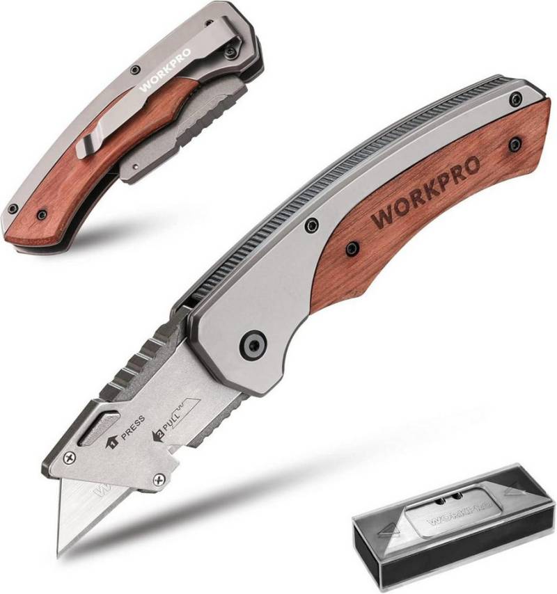 LuxusKollektion Multitool Faltbares Universalmesser Holzgriff Teppichmesser Cuttermesser von LuxusKollektion