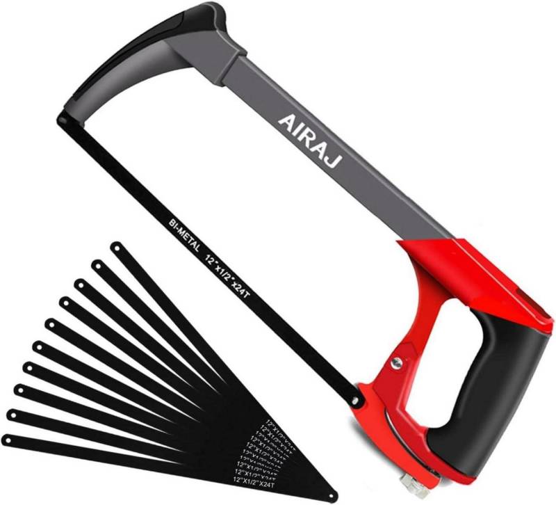 LuxusKollektion Multitool Metallsäge 300mm Bügelsäge 10 Sägeblatt 45° für Metall Stahl PVC von LuxusKollektion