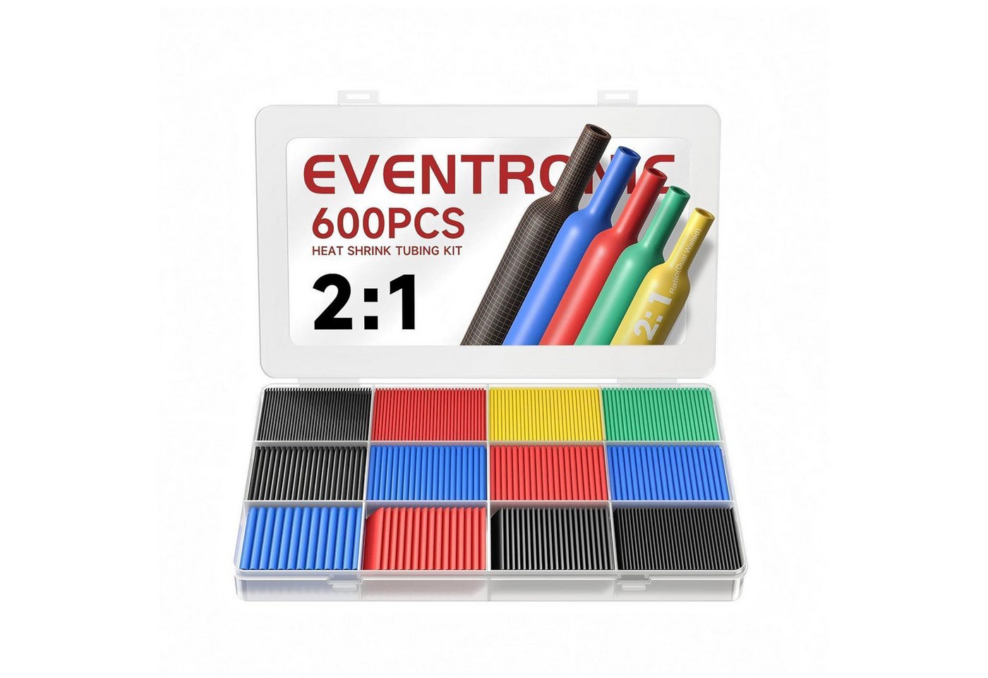 LuxusKollektion Multitool Schrumpfschlauch Set 560 Stücke, 12 Größen, 5 Farben, 2:1 Verhältnis LuxusKollektion Multitool Schrumpfschlauch Set 560 Stücke, 12 Größen, 5 Farben, 2:1 Verhältnis von LuxusKollektion