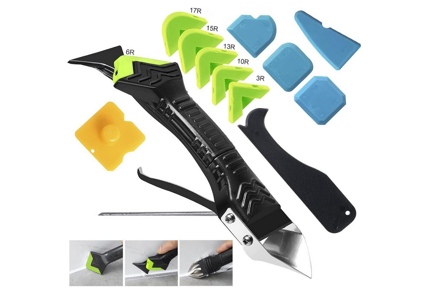 LuxusKollektion Multitool Silikonentferner 5in1 Fugenkratzer Silikonpads Küche Bad Grün LuxusKollektion Multitool Silikonentferner 5in1 Fugenkratzer Silikonpads Küche Bad Grün von LuxusKollektion