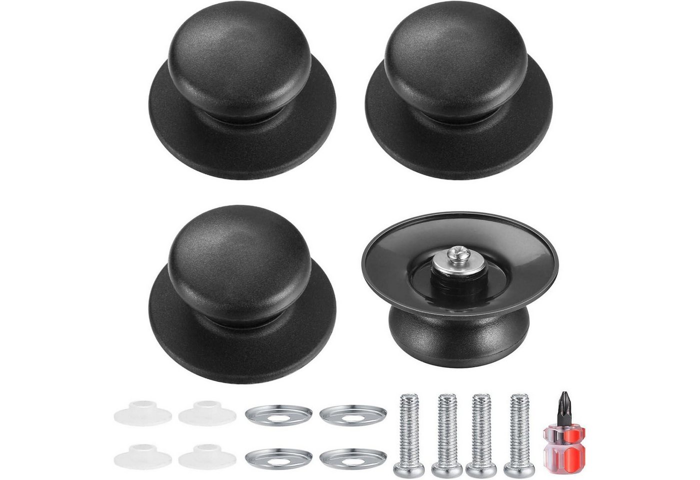 LuxusKollektion Multitool Topfdeckelknopf Ersatzknöpfe Griff 4 Stück Kasserolle A-4 Pcs-schwarz LuxusKollektion Multitool Topfdeckelknopf Ersatzknöpfe Griff 4 Stück Kasserolle A-4 Pcs-schwarz von LuxusKollektion