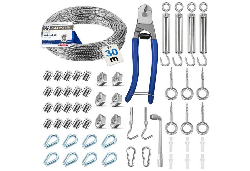 LuxusKollektion Multitool Wohnmobil Zubehör Kabelschloss Stahlseil 30m 3mm Drahtseil Seilspanner von LuxusKollektion