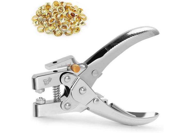 LuxusKollektion Ösenzange Ösenzange Set Profi mit 100 Metallösen 5 mm Kohlenstoffstahl LuxusKollektion Ösenzange Ösenzange Set Profi mit 100 Metallösen 5 mm Kohlenstoffstahl von LuxusKollektion