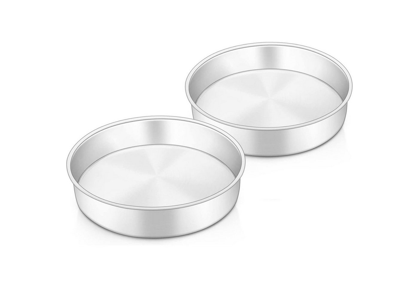 LuxusKollektion Obstkuchenform Backform Kuchenform Rund Edelstahl 2er Set Geburtstag Silber 24cm von LuxusKollektion
