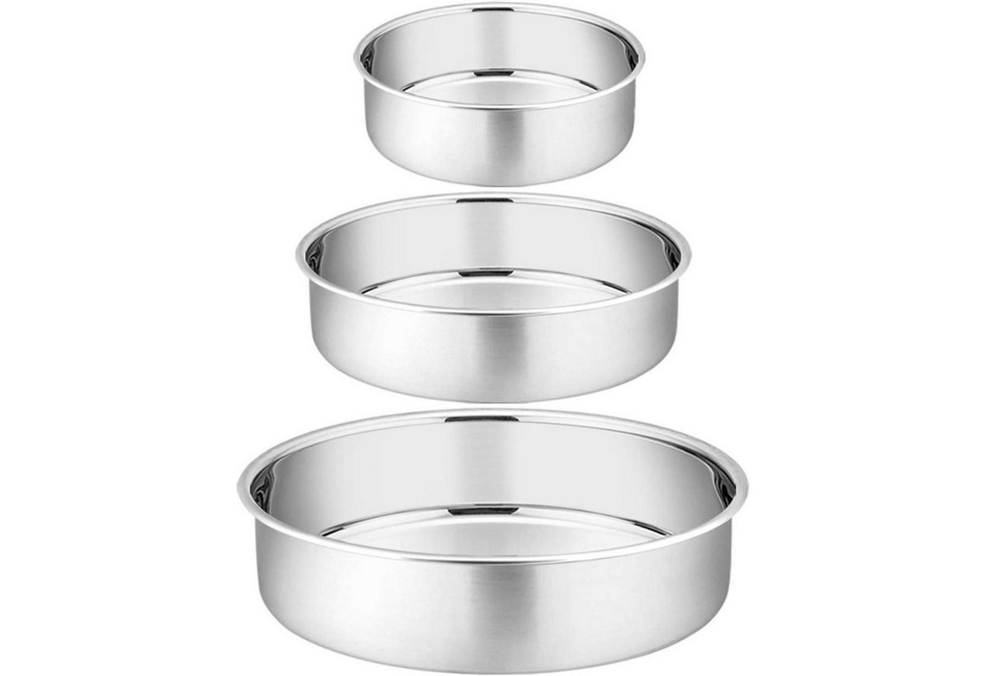 LuxusKollektion Obstkuchenform Backform rund 3er 10 16 20 cm spülmaschinenfest ungiftig Edelstahl von LuxusKollektion