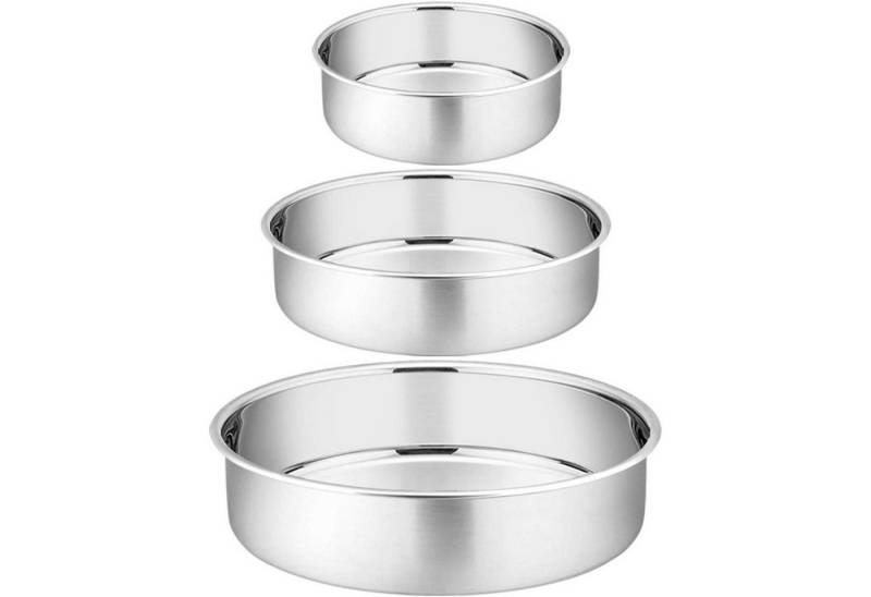 LuxusKollektion Obstkuchenform Backform rund 3er 10 16 20 cm spülmaschinenfest ungiftig Edelstahl von LuxusKollektion