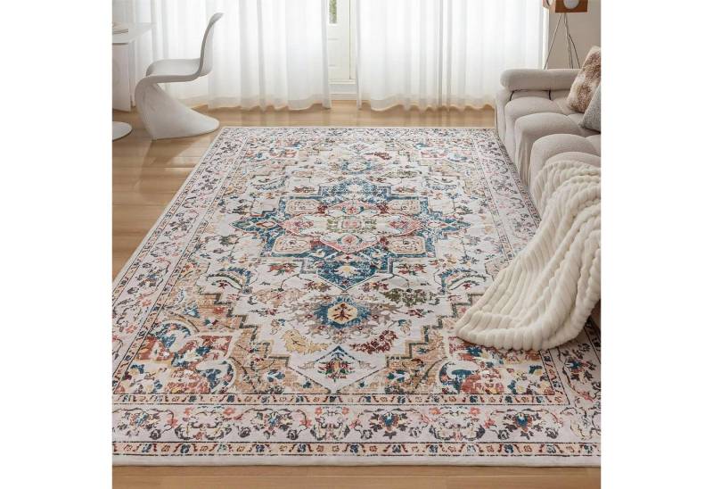 LuxusKollektion Orientteppich Teppich Waschbar Kurzflor Rutschfest 80x150CM Vintage Beige 80x150CM LuxusKollektion Orientteppich Teppich Waschbar Kurzflor Rutschfest 80x150CM Vintage Beige 80x150CM von LuxusKollektion