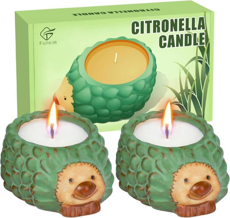 Funxim Outdoorkerze Citronella Kerze Outdoor 2 Stücke Camping Sojawachs 2.8oz - Geschenk von Funxim