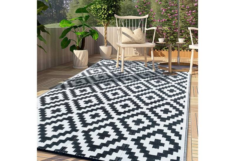 CHOSHOME Outdoorteppich Outdoor Teppich 120x180cm Wetterfest Indoor Garten Terrasse Modern von CHOSHOME